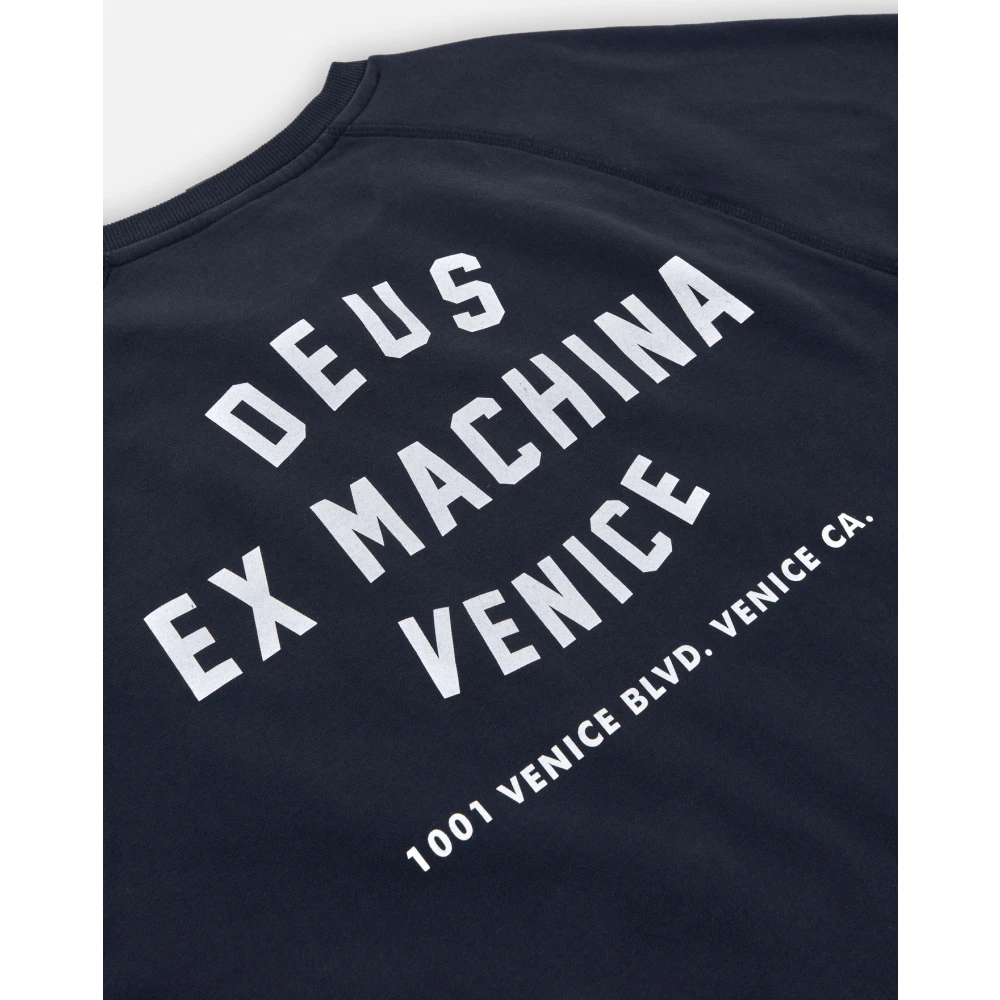 Deus Ex Machina Blauwe trui met print op de rug Blue Heren