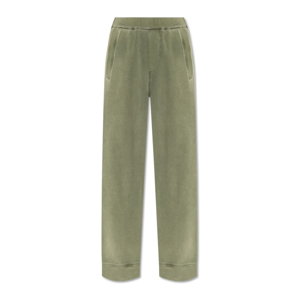 Dsquared2 Sweatpants met wijde pijpen Green Dames