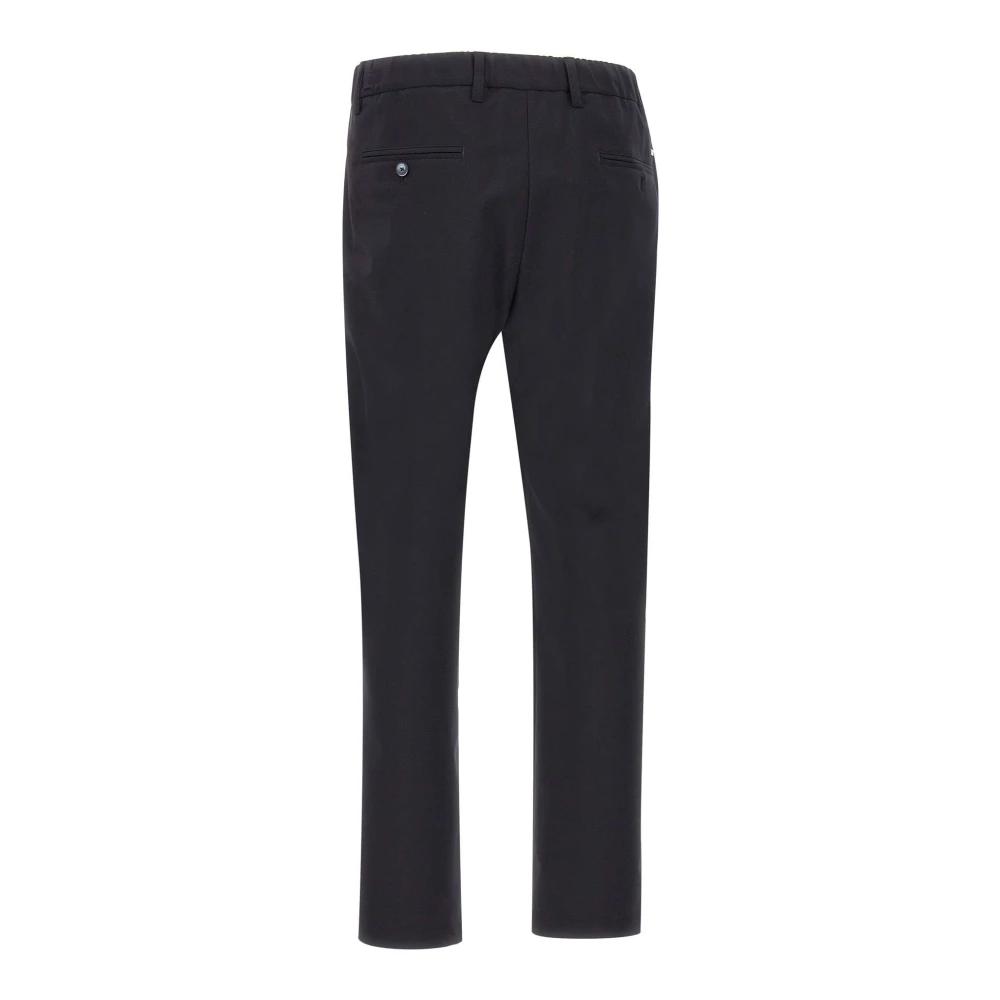 Herno Blauwe Crepe Broek met Elastische Taille Blue Heren