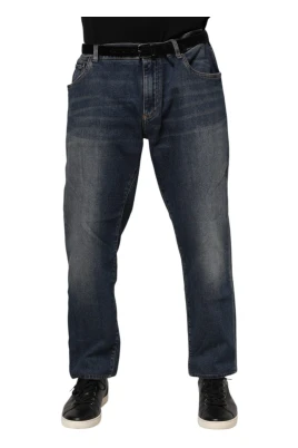 Blå Bomull Logo Slim Denim Jeans