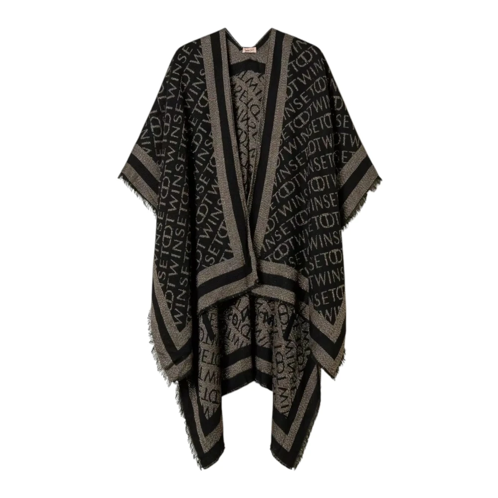Twinset Stijlvolle Poncho voor Modieuze Looks Black Dames