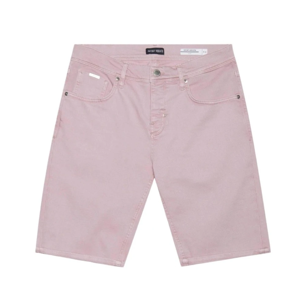 Antony Morato Denim Shorts Dusty Pink Stijlvol Model Pink Heren