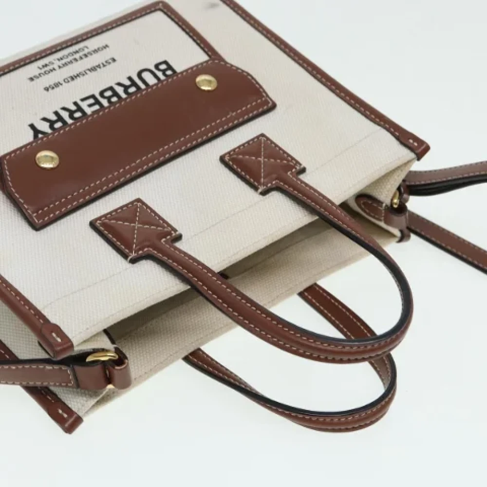 Burberry Vintage Pre-owned Canvas handbags Beige Dames