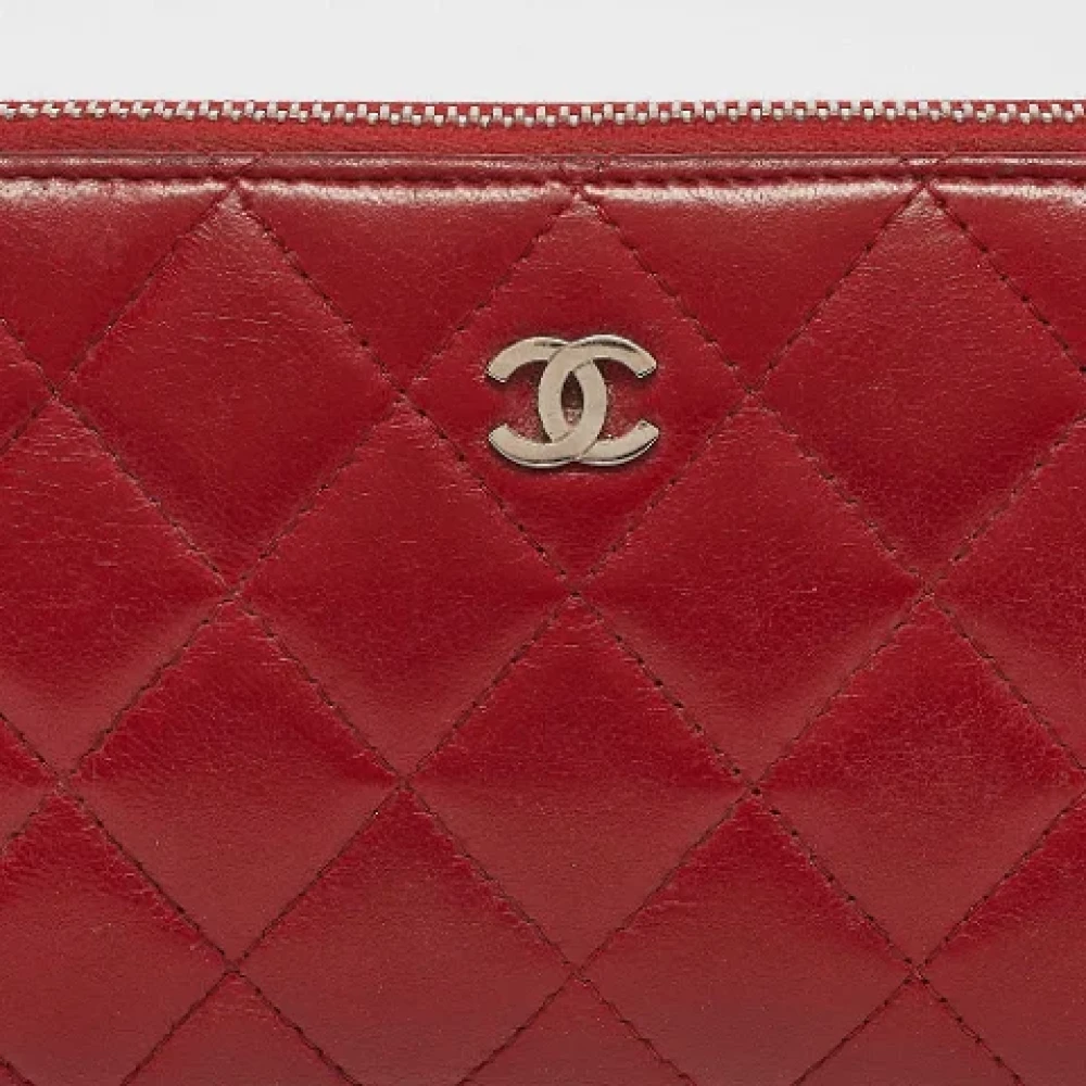 Chanel Vintage Pre-owned Leather wallets Red Dames