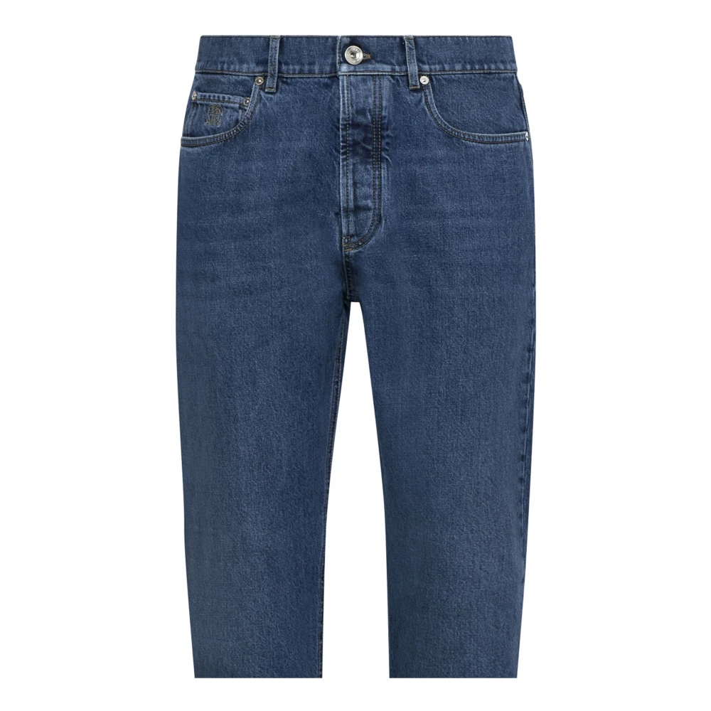 BRUNELLO CUCINELLI Blauwe Jeans voor Stijlvolle Look Blue Heren
