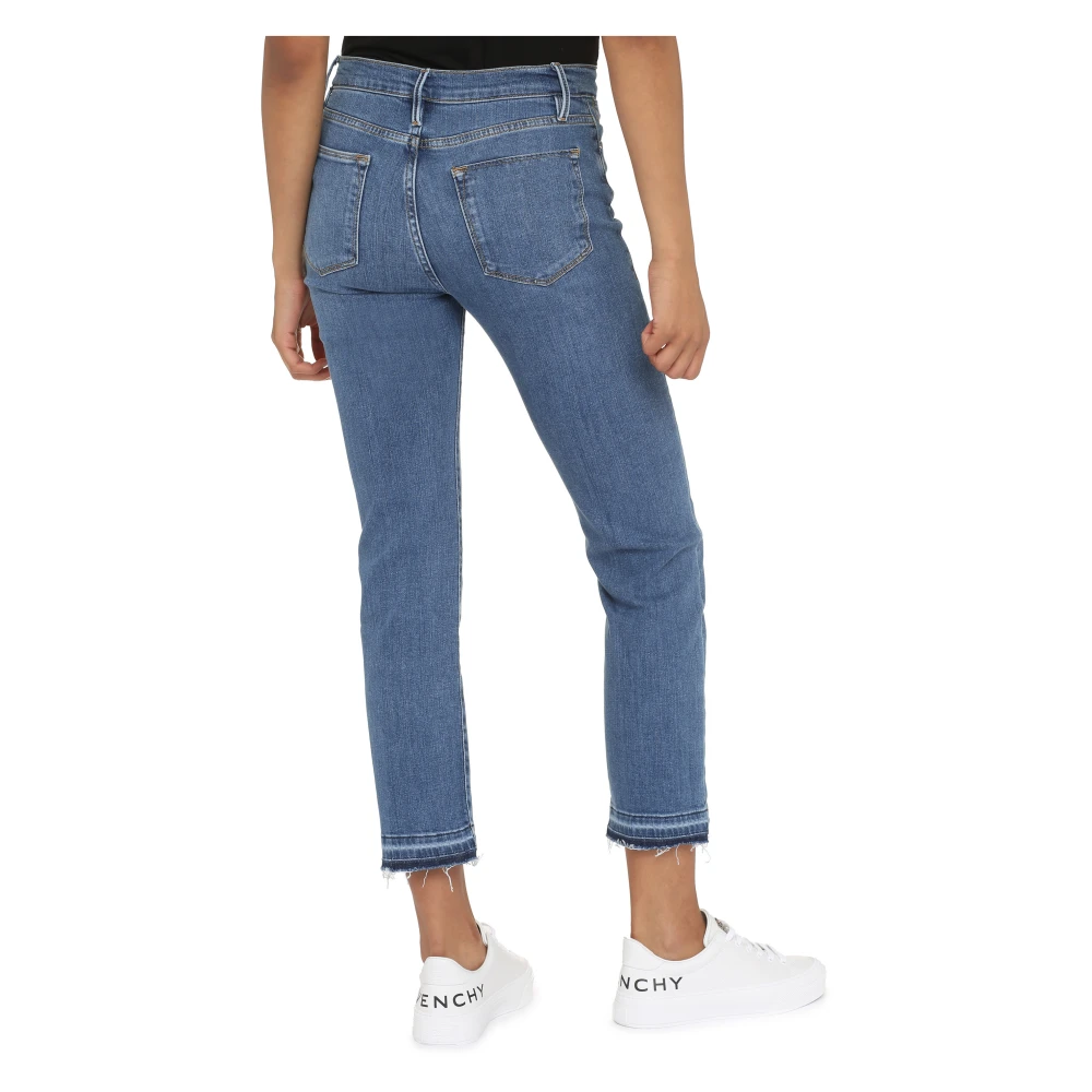 Frame High Straight Jeans met Contraststiksels Blue Dames
