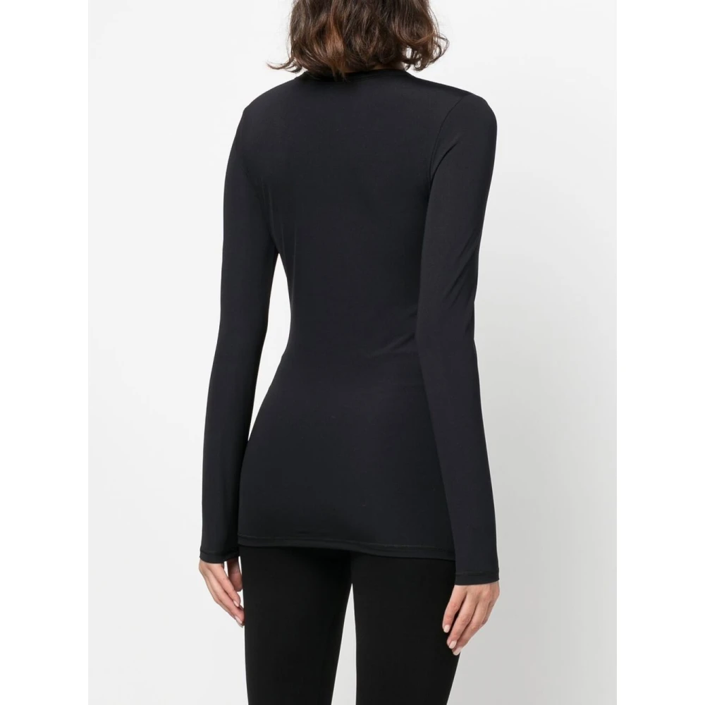 Jil Sander Zwart Crew Neck Logo Print Shirt Black Dames