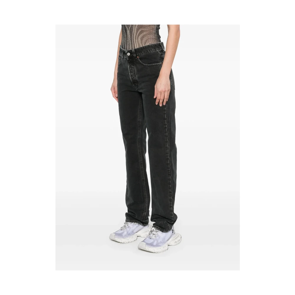 MM6 Maison Margiela Zwarte Klassieke Knoopsluiting Jeans Black Dames