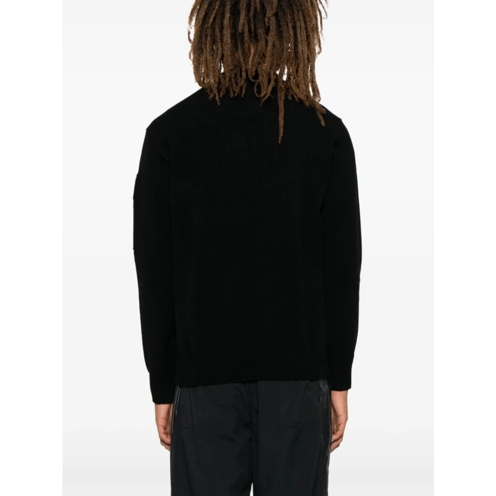C.P. Company Zwarte Metropolis Sweater met Logopatch Black Heren