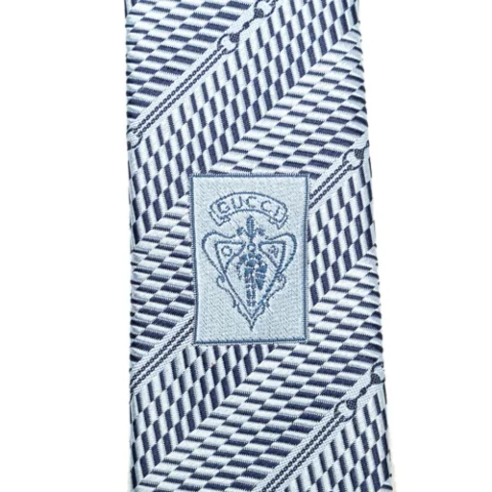 Gucci Vintage Pre-owned Silk home-office Blue Dames