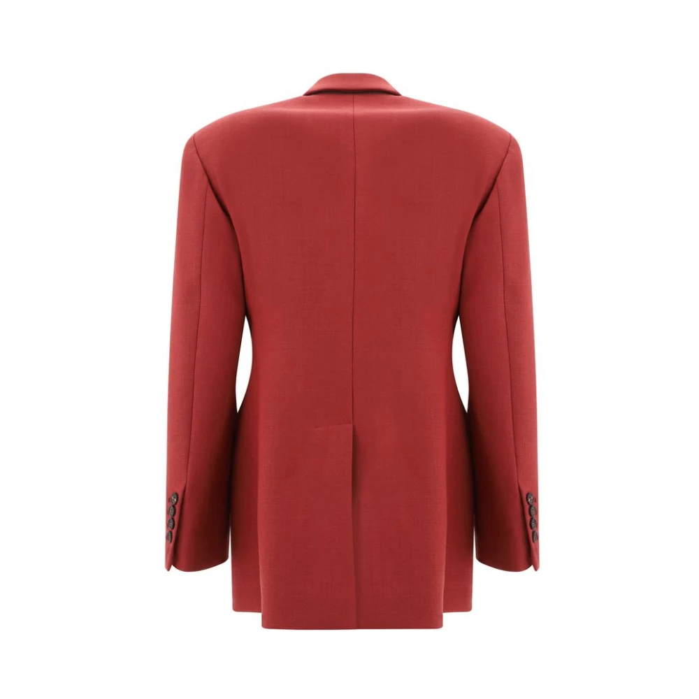 BRUNELLO CUCINELLI Wollen Blazerjas met Contrasterende Knopen Red Dames