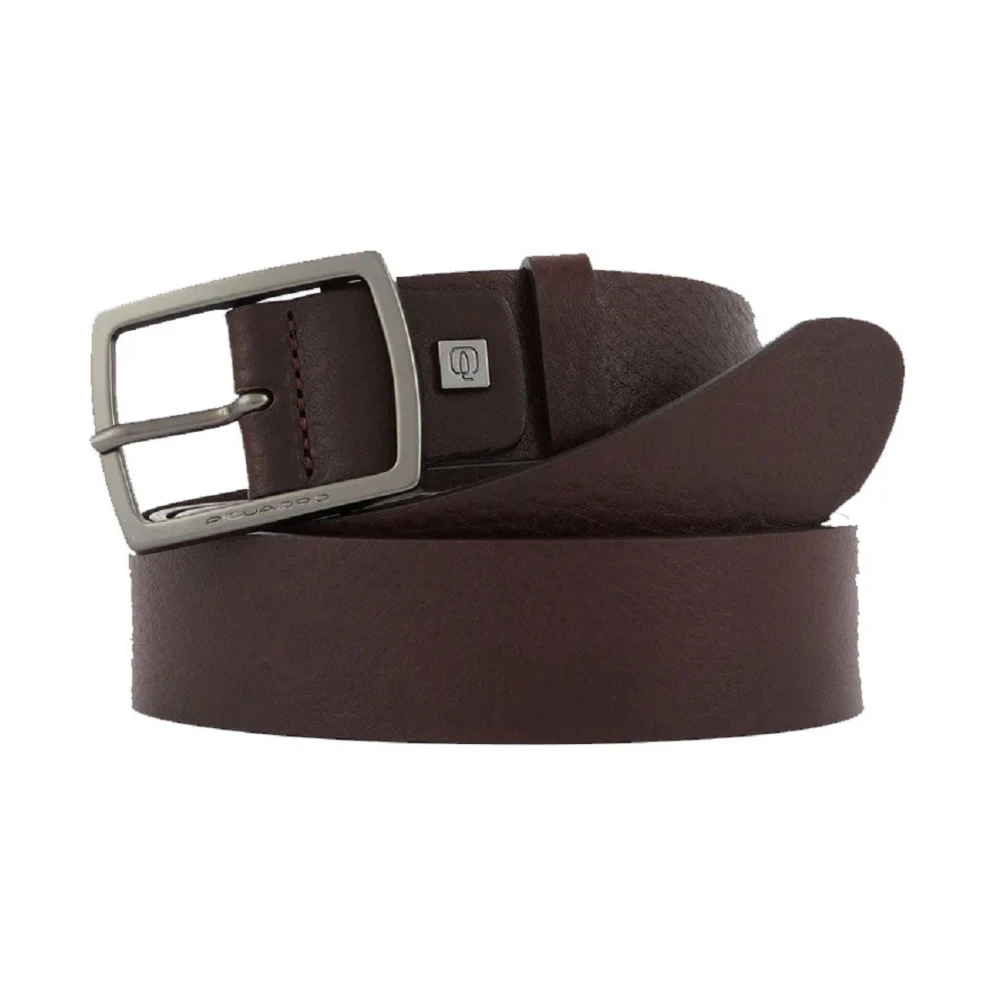 Piquadro Men's Brown Belts, One Size, Black Square Belt