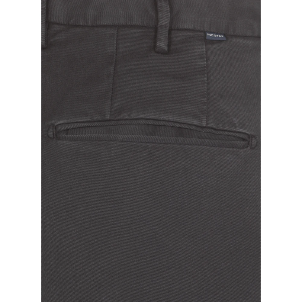 Incotex Blauwe Katoenen Broek met Zakken Blue Heren