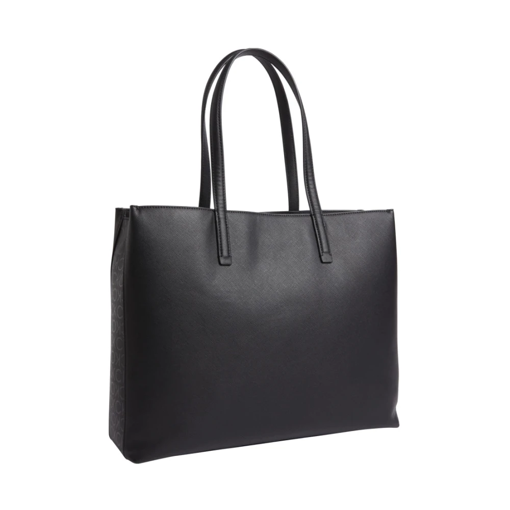 Calvin Klein Zwarte Medium Shopper Handtas Black Dames