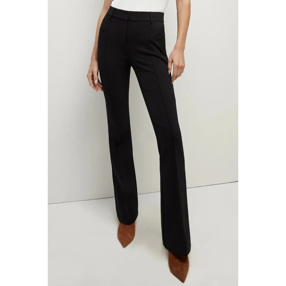 Veronica Beard Hibiscus Scuba Broek Lichtgewicht Stretchstof Black Dames