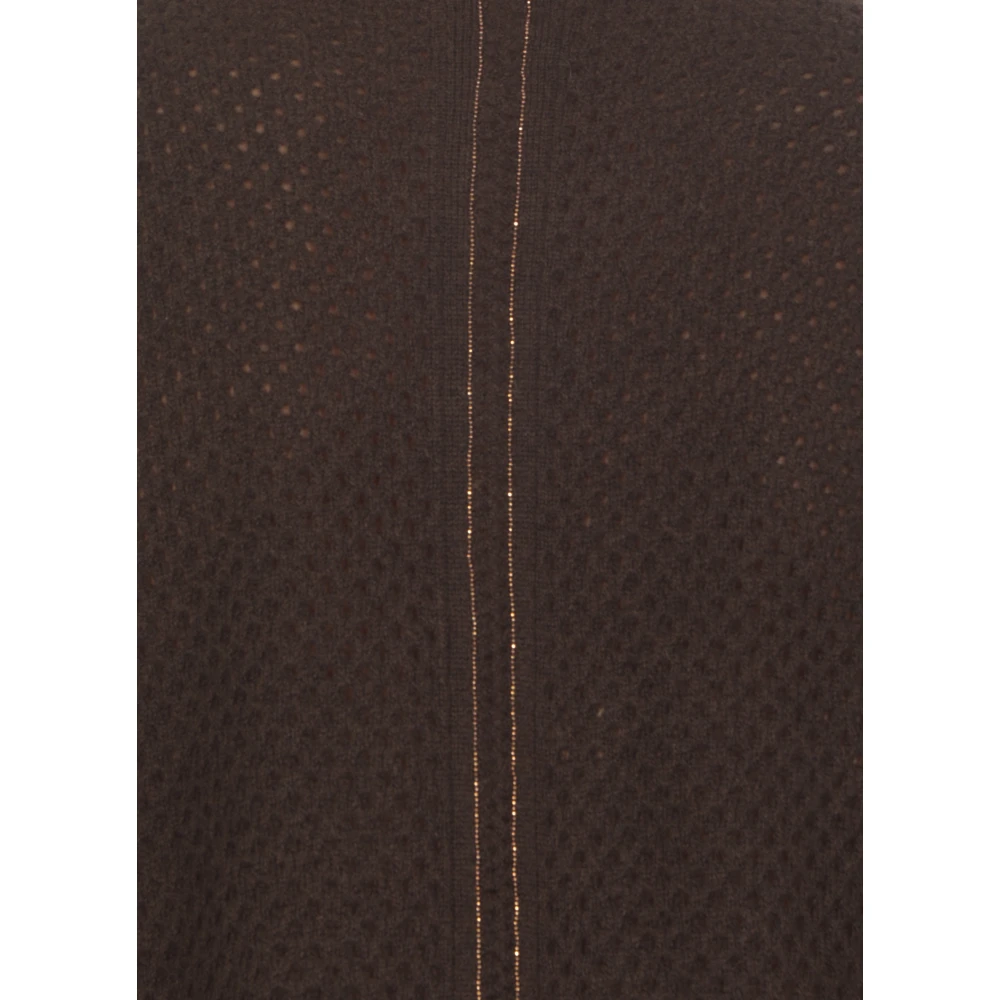 Fabiana Filippi Bruine Wol Zijde Crewneck Sweater Brown Dames