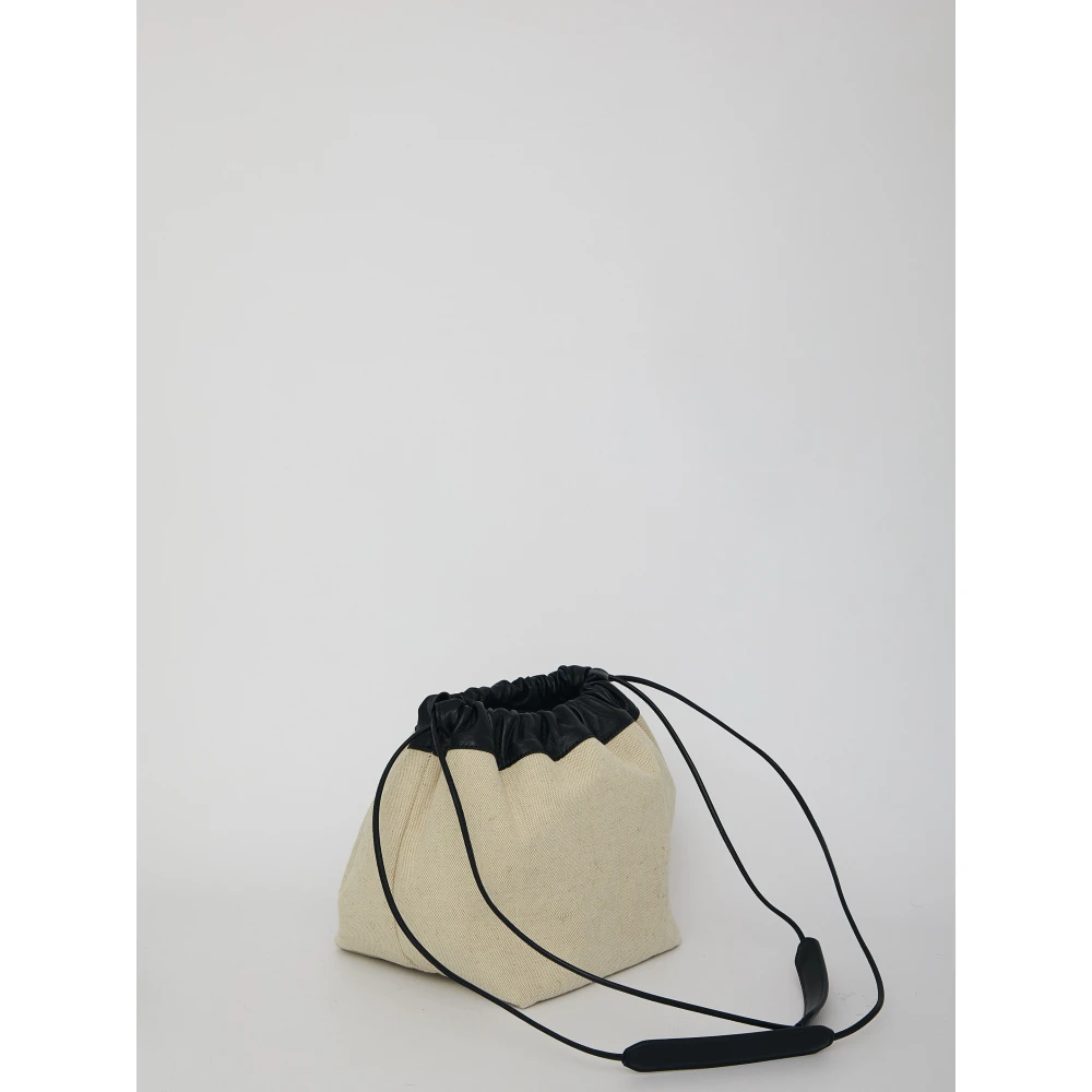 Jil Sander Crèmekleurige Linnen Dumpling Bucket Tas Beige Dames