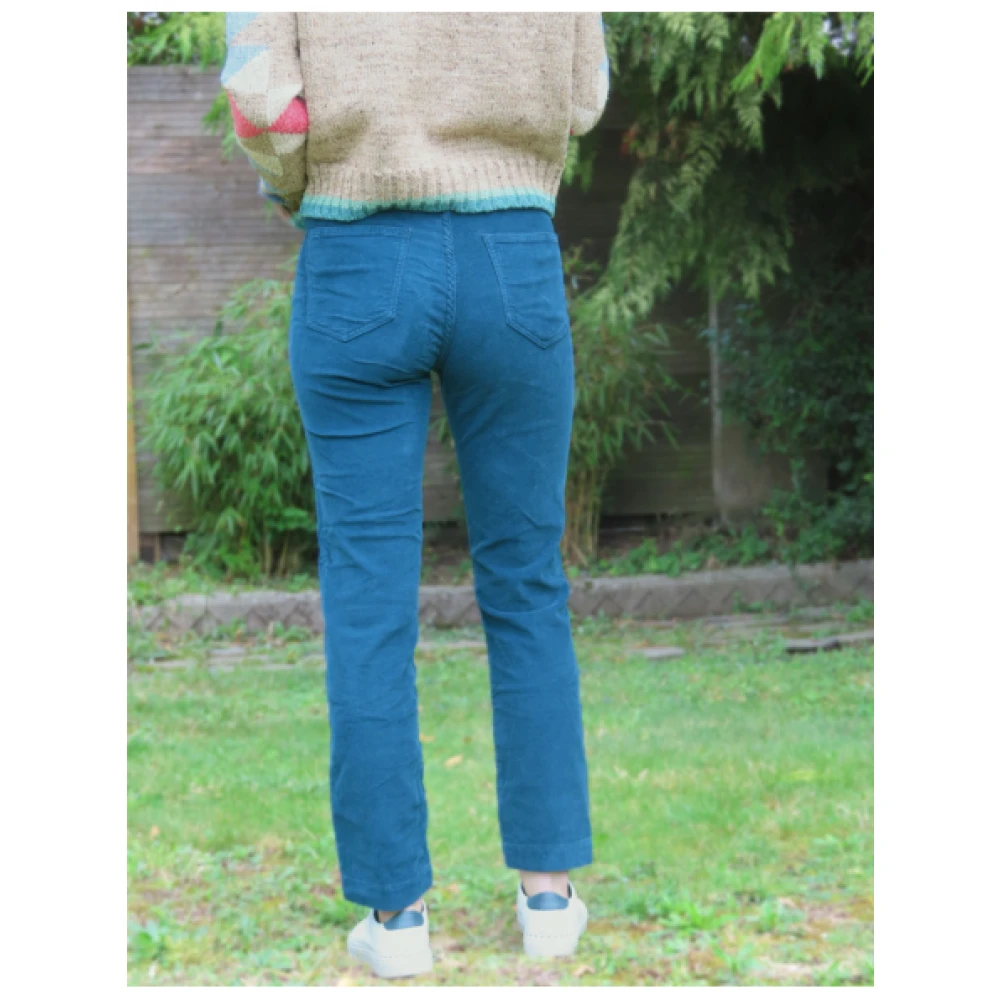 Denim Studio Colette Fluweel Broek Blue Dames