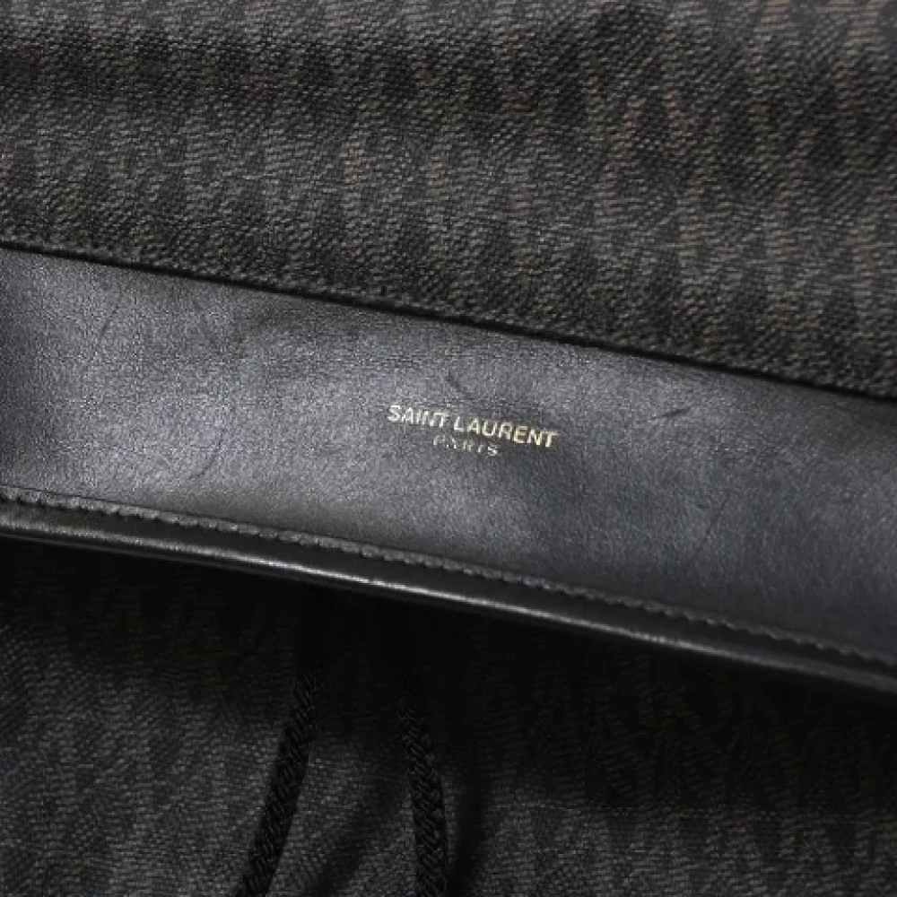Yves Saint Laurent Vintage Pre-owned Canvas backpacks Black Dames