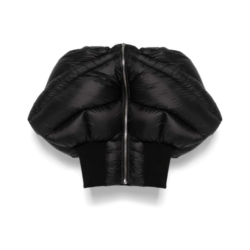 Rick Owens Gewatteerde zwarte jas Black Dames