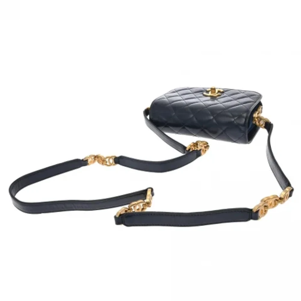Chanel Vintage Pre-owned Leather chanel-bags Blue Dames
