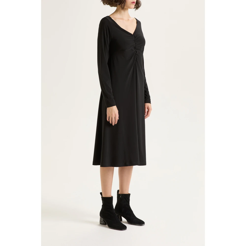 Maliparmi Tecno Jersey Jurk Black Dames