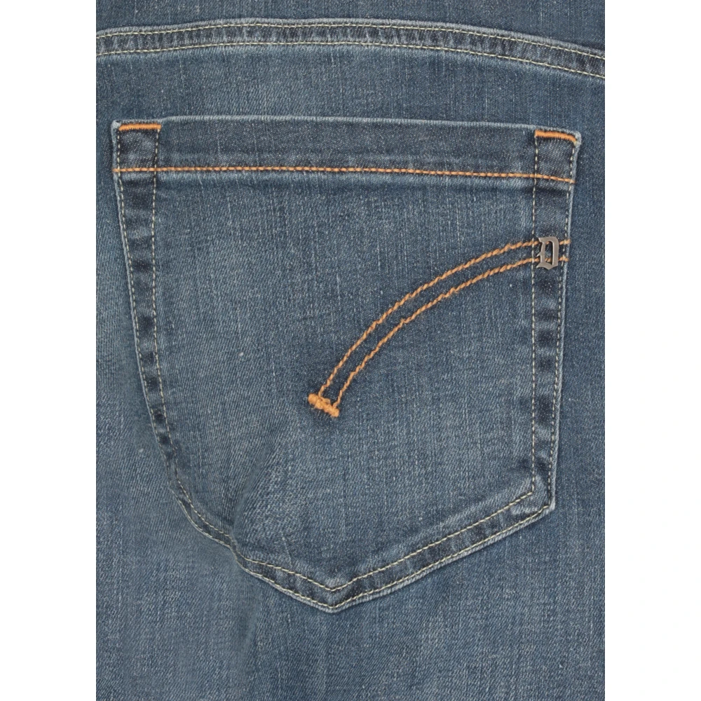 Dondup Blauwe Skinny Jeans met Metalen Monogram Blue Heren