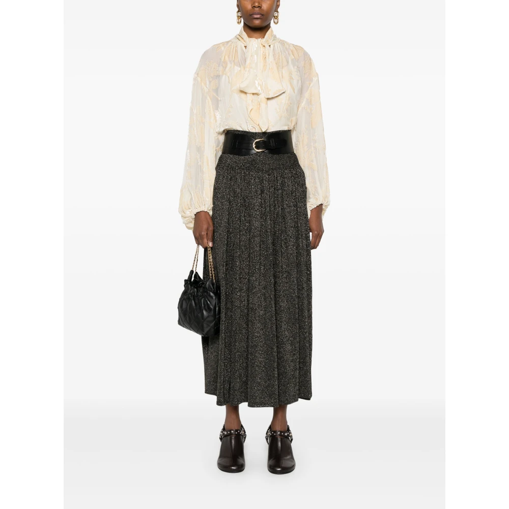 Zimmermann Metallic Crush Rok Zwart Goud Gebreid Black Dames