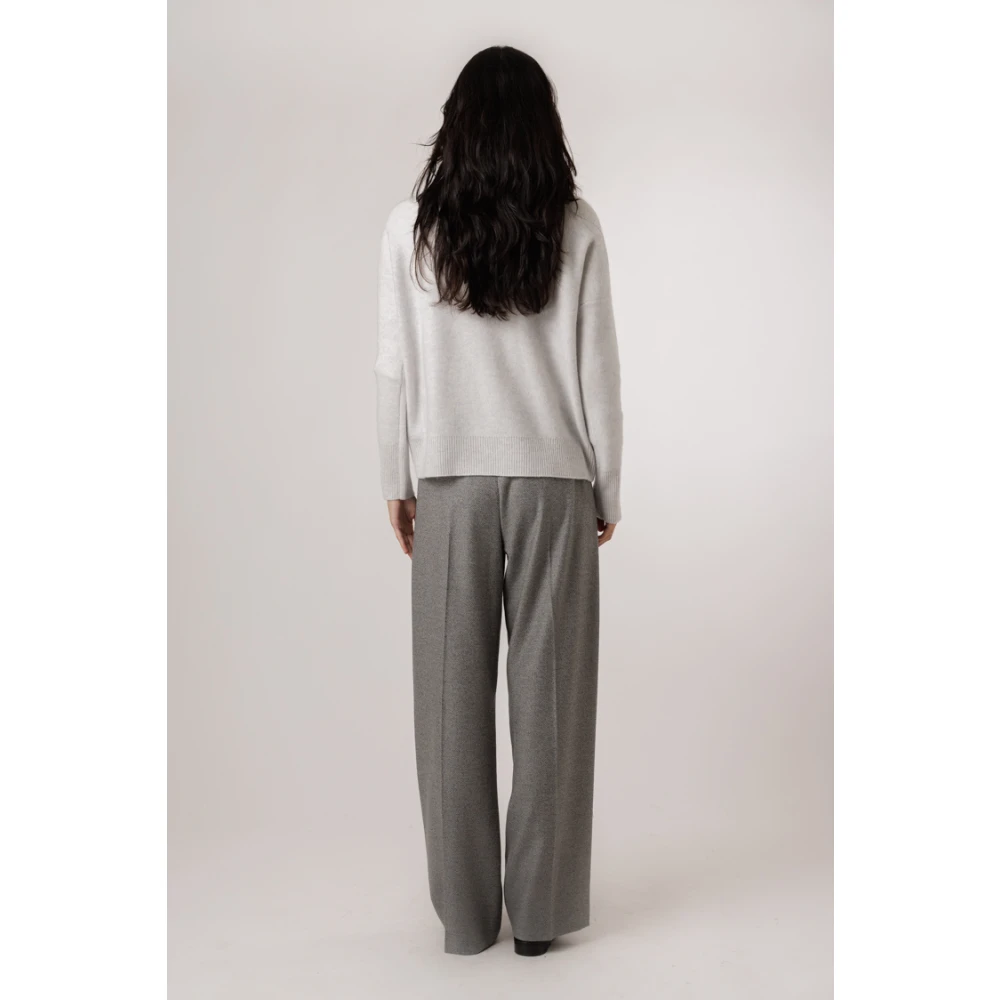 Vince Gebreide Trechterhals Pullover Gray Dames