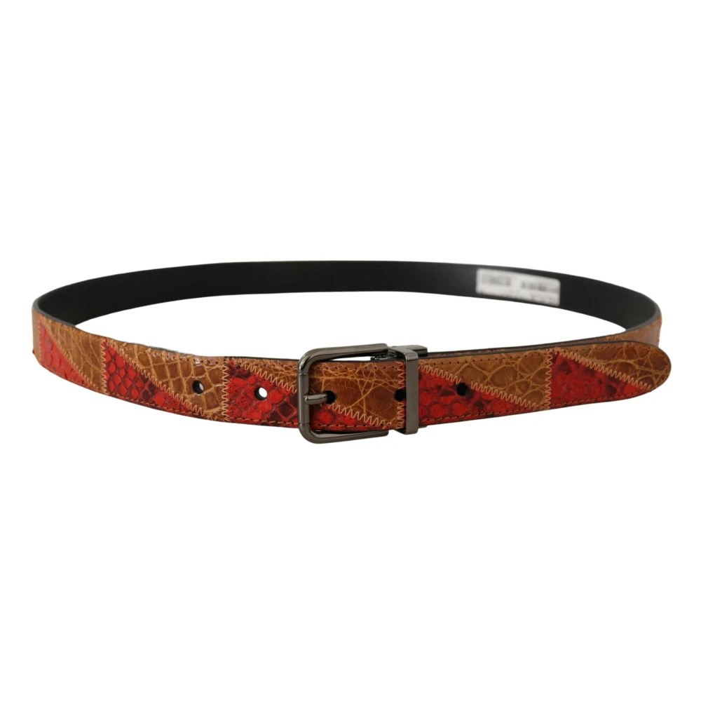 Dolce & Gabbana Mujer Multicolor - Cinturón Exótico Vintage Con Hebilla Cromada - Accessories - One Size