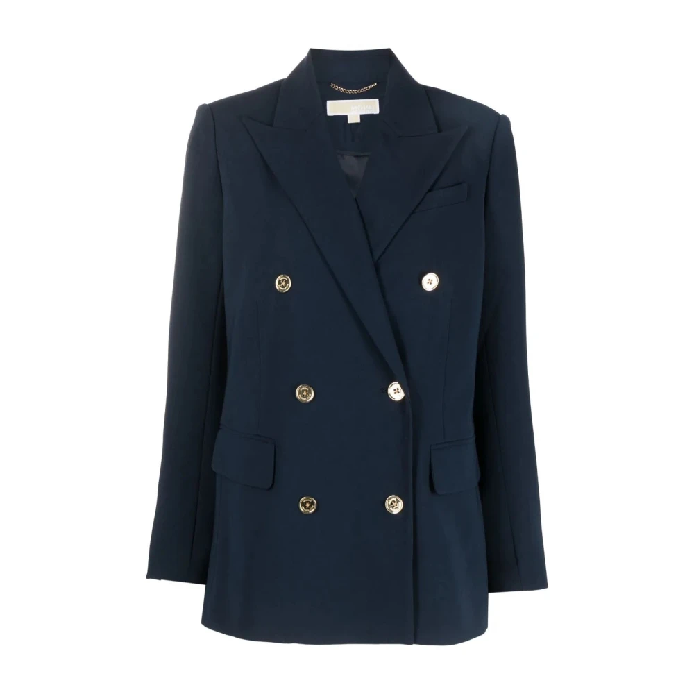 Michael Kors Women's Blue Casual Blazer With Polyester Composition