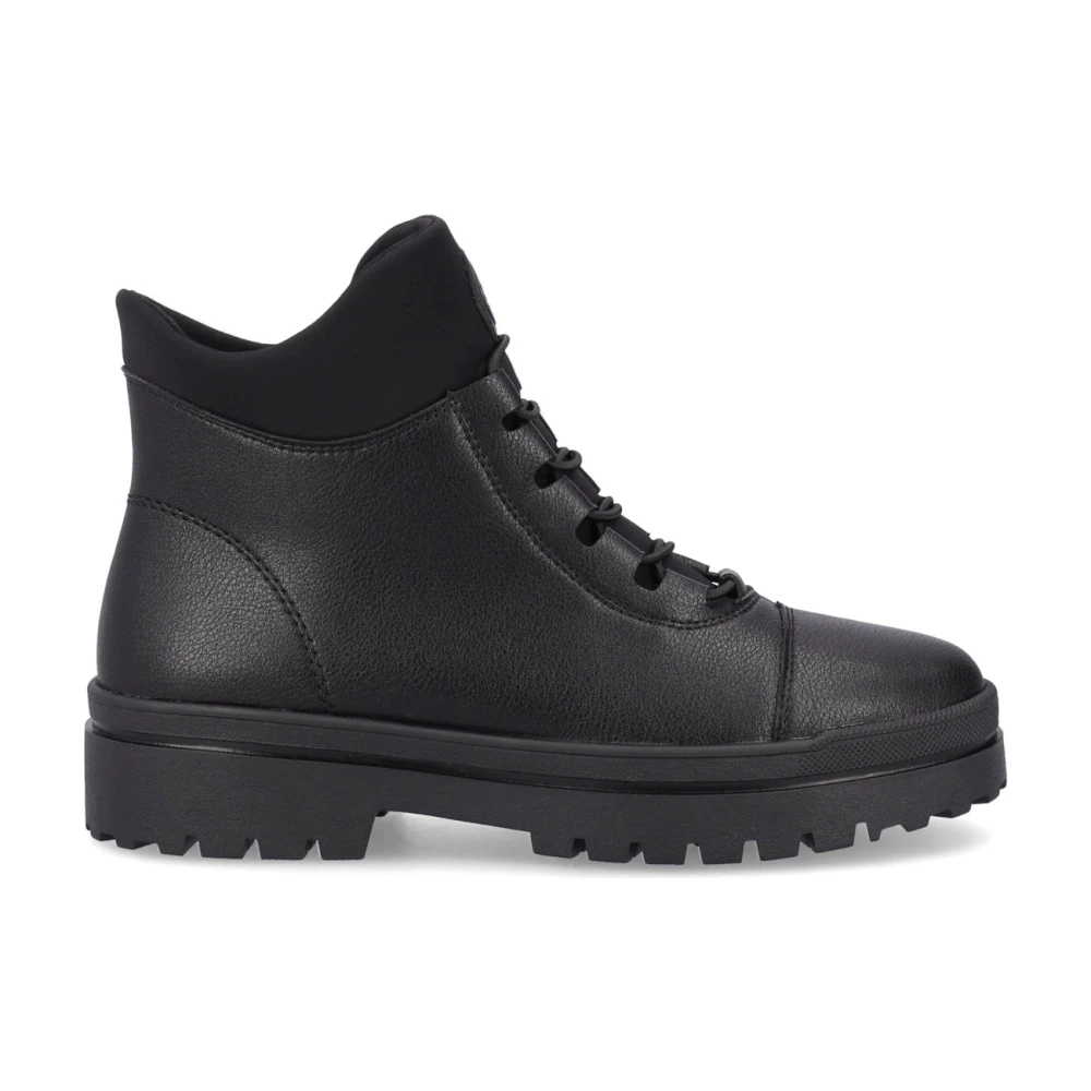 Rieker Women's Black Lace-Up Boots, 4 Uk, Closed Booties