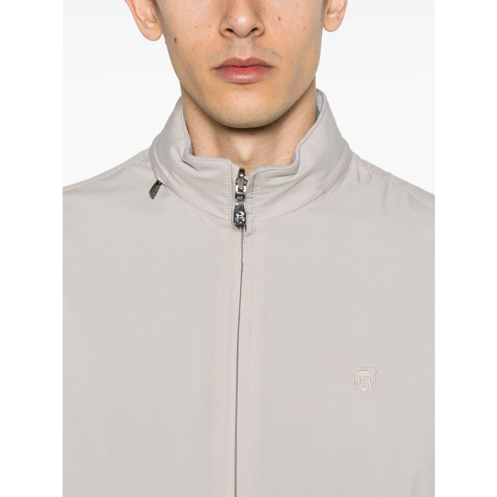 Corneliani Grijze Gebreide Jas Gray Heren