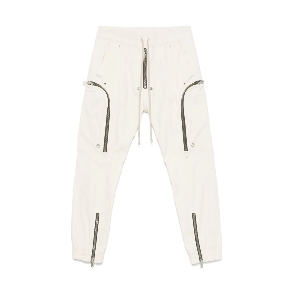 Rick Owens Beige Elastische Tailleband Voorrits Broek Beige Heren