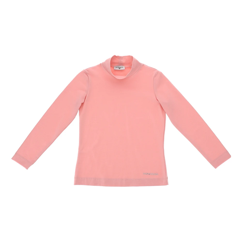 Monnalisa Girls Pink Kids Short Sleeve T-Shirts, 2 Y, Lupetto Turtleneck