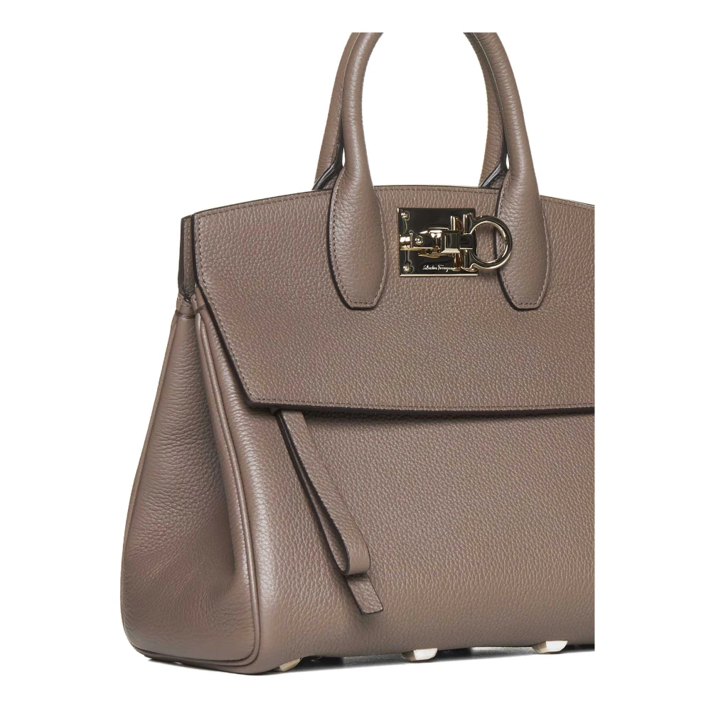 Salvatore Ferragamo Grijze Studio Tote Tas Beige Dames