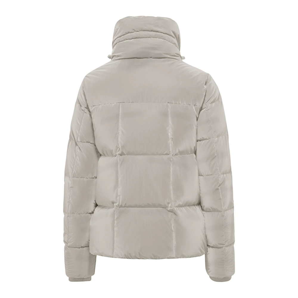 BomBoogie Fluweel-effect Donsjas met Hoge Kraag Gray Dames