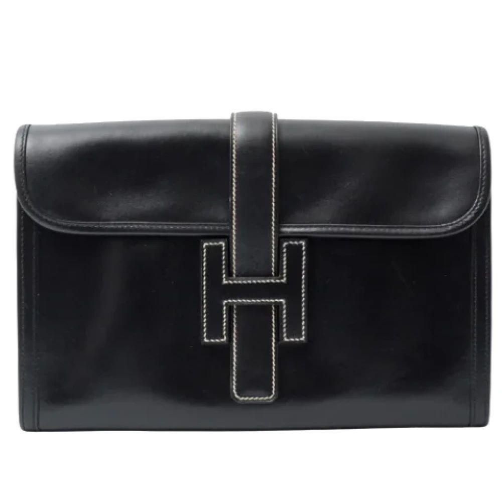 Hermès Vintage Pre-owned Leather clutches Black Heren