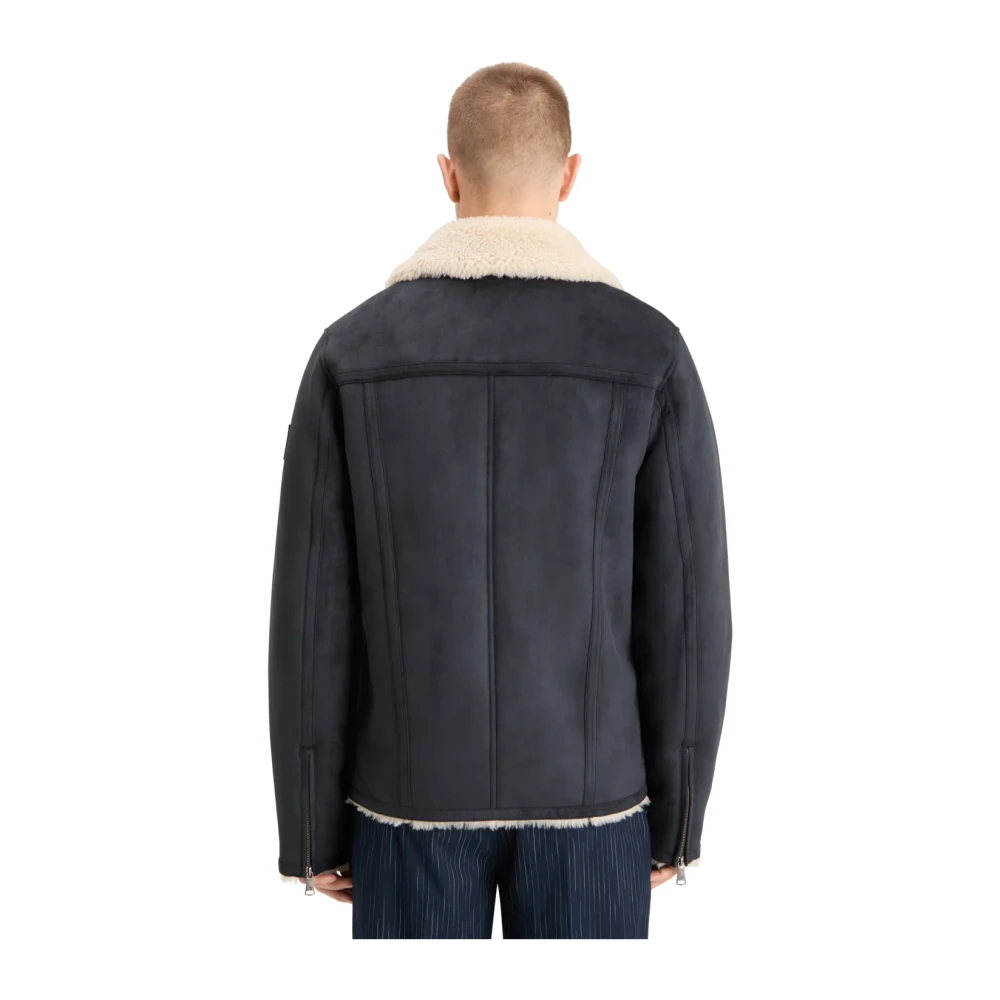 Scotch & Soda Shearling Winterjas Black Heren