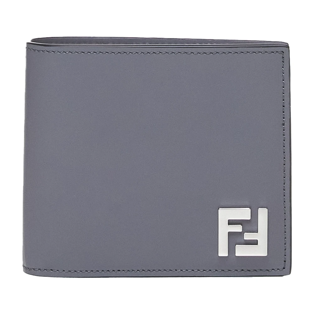 Fendi Micro Trifold Leren Portemonnee Gray Heren