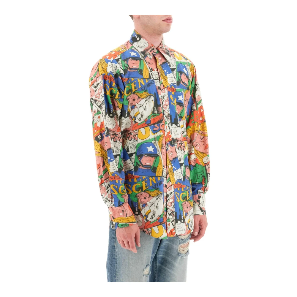 ERL Katoenen Overhemd met Stripprint Multicolor Heren