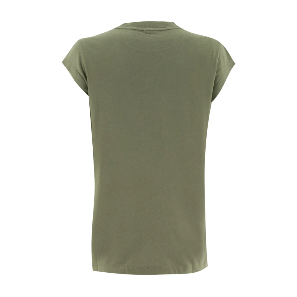 pinko Crew-neck Katoenen T-shirt met Lover Print Green Dames
