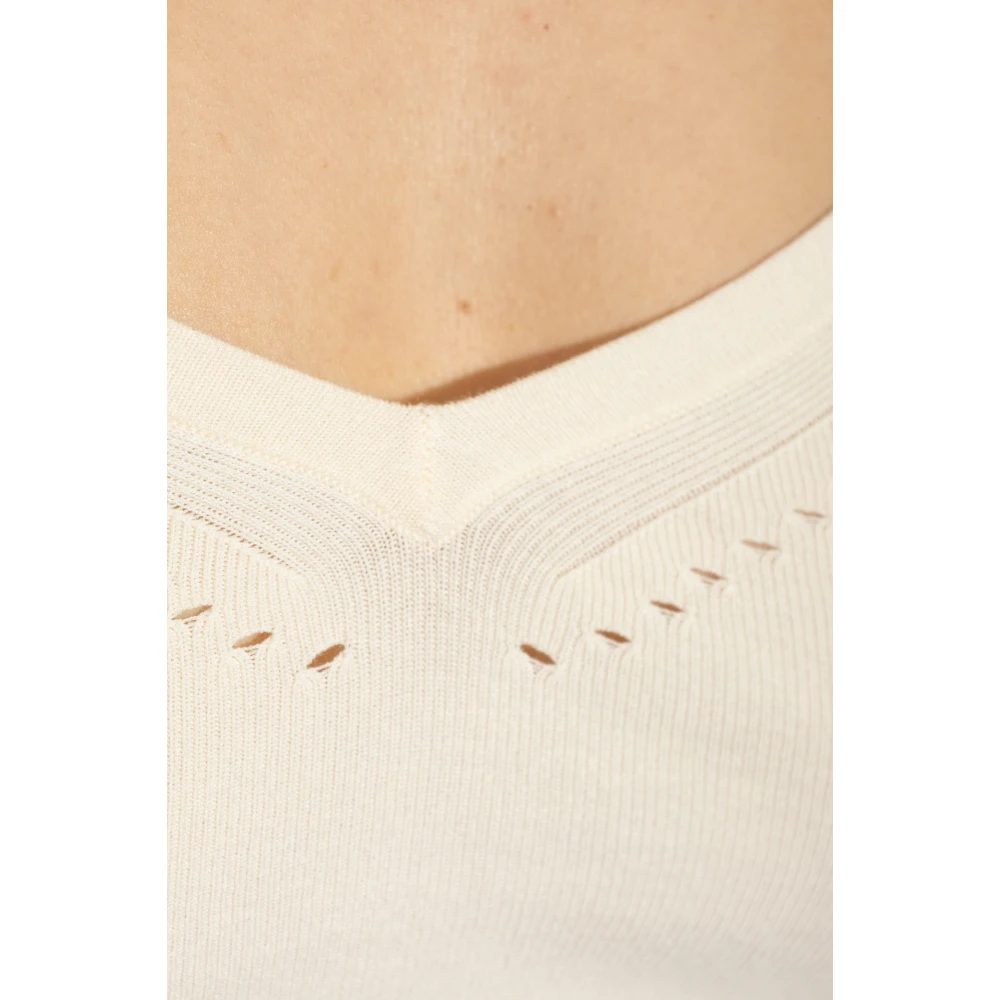 Max Mara Korte Smirne Top met Bandjes Beige Dames