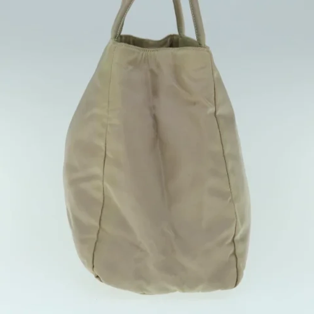 Prada Vintage Pre-owned Nylon handbags Beige Dames