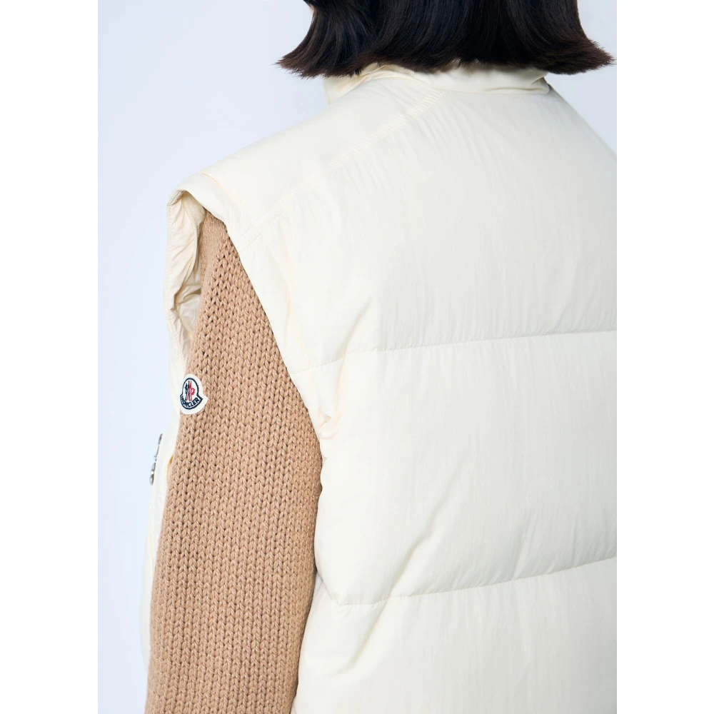 Moncler Afneembare Mouw Donsjas Beige Dames