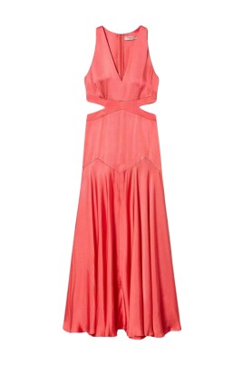 long-v-neck-dress-lip-gloss