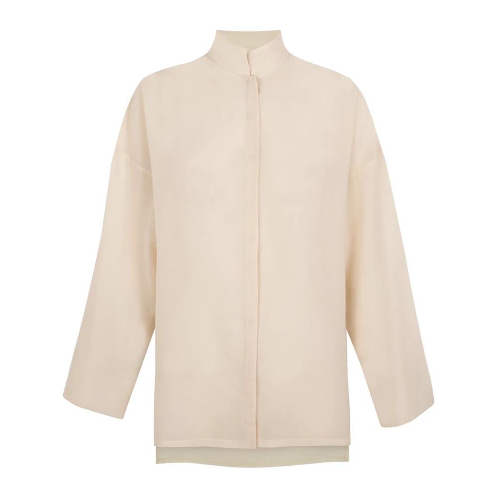 Cortana Soles ivoorkatoenen voile overhemd Beige Dames