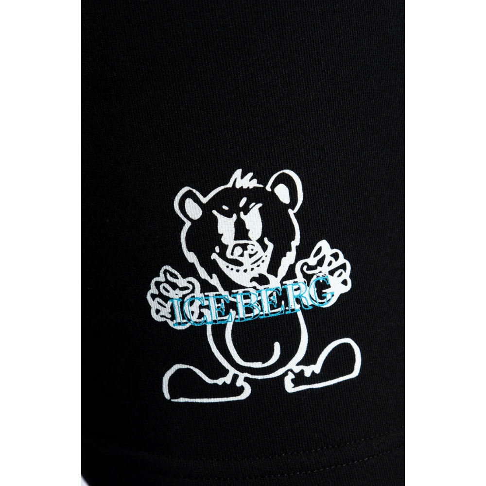 Iceberg Sweat shorts with logo Black Heren