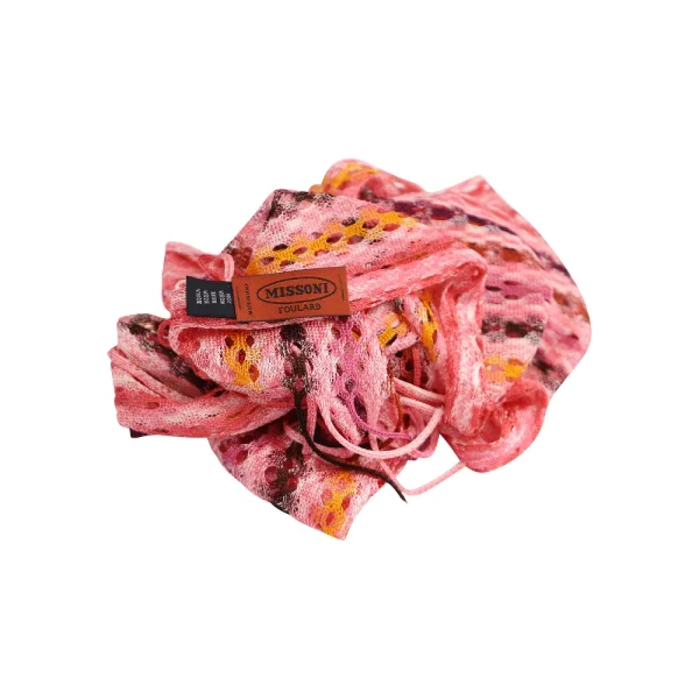 Missoni Pre-owned Fabric scarves Pink Dames