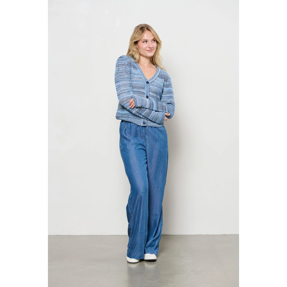 &Co Woman Wijde Broek Zomerse Stijl Blue Dames